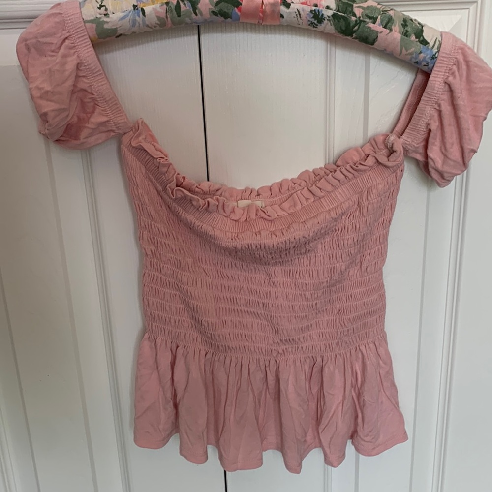 Off the shoulder LA Hearts, smocked top
